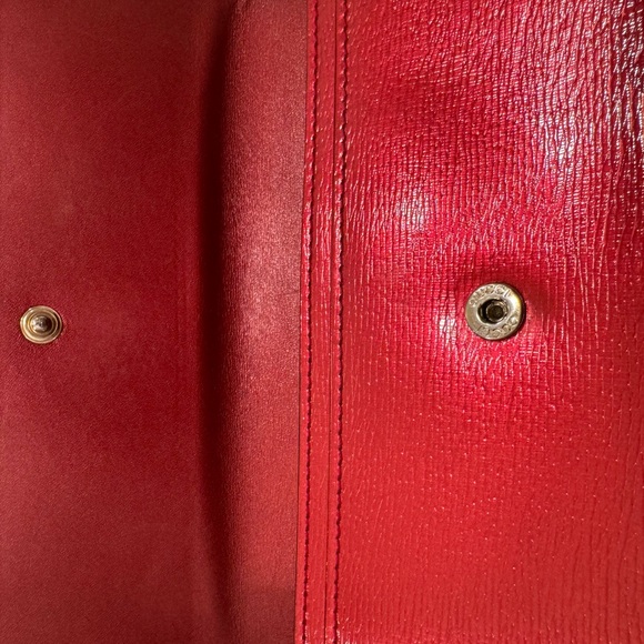 Gucci Lovely Interlocking Hearts Metallic Red Long Leather Wallet GUC - Picture 4 of 8